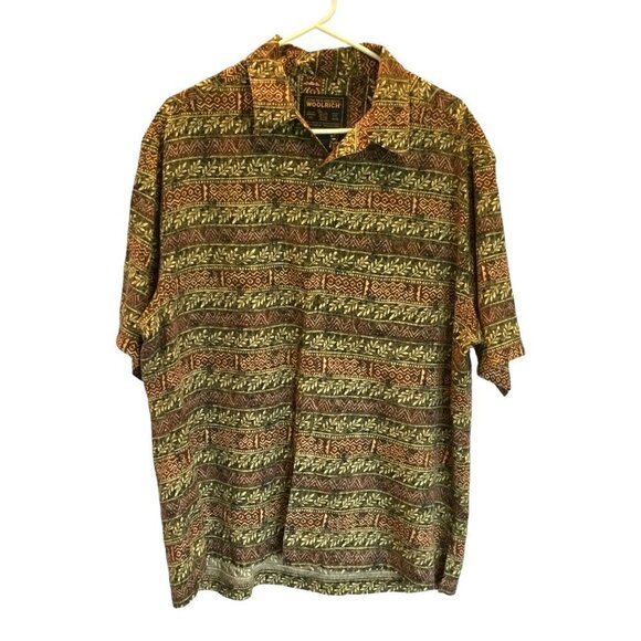 Woolrich Men's Short Sleeve Roomy Casual Collared Shirt Size XL Tropical Pattern - Picture 1 of 7